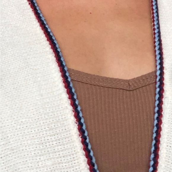 Retro 60’s 70’s Rare Bluebird Boho Rug Western Poncho w/ Fringe Hem & Tie Front - Picture 12 of 16